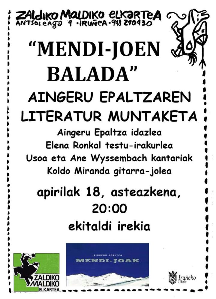 “Mendi-joen  balada”,  Aingeru  Epaltzaren  literatur  muntaketa  Zaldiko  Maldikon